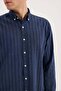 Cobalt Blue Comfort Fit Buttoned Collar Cotton Shirt - 3