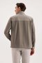 Beige Comfort Fit Stand Collar Seasonal Sports Coat - 4