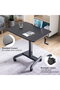 FWS08-4 height-adjustable workstation, on wheels, Black - 2