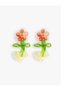 Multicolored Dangle Flower Earrings