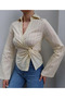 Yellow Striped Shirt with Twisted Front Detail - 3245 - 2