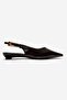 Jenna Brown Leather Pointed Toe Women's Low Heel Shoes - 4