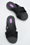 Delavalia Black Women's Cross Strap Non-Slip Sole Orthopedic Mesh Daily Comfortable Slippers - 3