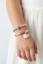 2-Piece Beaded Bracelet with Girl Figure