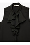 Sleeveless Scarf Collar Flounce Blouse - 5