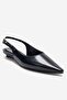 Jenna Navy Blue Leather Pointed Toe Women's Low Heel Shoes - 3