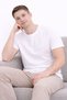 Men's White 5-Piece Slim Fit 100% Cotton Basic Crew Neck T-Shirt - 4