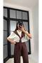 Women's Shawl Detailed Blouse & Wide-Leg Pants Two-Piece Set Zyn-58917 - 3