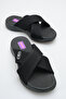 Delavalia Black Women's Cross Strap Non-Slip Sole Orthopedic Mesh Daily Comfortable Slippers