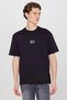 L2520302001 Black Men's Mid Logo Loose Fit Crew Neck T-Shirt