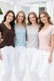 Women's 4-Pack Powder-Grey Melange-Light Blue-Brown 100% Organic Cotton T-Shirt V-Neck T-Shirt - 3