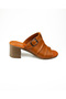 1509 Tan Leather Heeled Daily Women's Slippers - 2