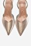 Renos Gold Patterned Pointed Toe Women's Heeled Evening Dress Shoes - 2