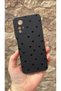 Redmi Note 12S Compatible Mini Black Heart Patterned Silicone Shock Absorbing Classic Protected Rubber Case