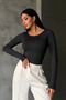 Women's 4-Piece White Cream Brown Anthracite Princess Collar Bluz - 5