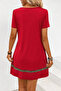 New Season Women's Ethnic Pattern Stripe Detailed V-Neck Viscose Dress - 5