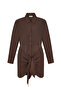 Textured brown shirt dress