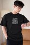 Men's Oversize T-Shirt with Printed "All We Need Is Money" Text Basic Streetwear T-Shirt - 2