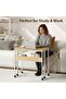 Space Saving Folding Desk with Storage Shelf - Computer Table with 31.5" Wheels - Easy to Assemble - Perfect for Home Office, Study, Small Spaces