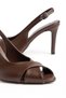Large Size Women's Heeled Sandals Shoes Brown Cross-Strapped - 2