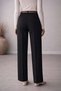 Women's Belted High Waist Straight Leg Classic Trousers – Black Color - 7