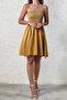 New Season Women's Rope Strap Gipeli Patterned Short Single Jersey Dress - 2