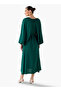 A-line Midi Dress with Cape Sleeves - 4