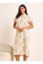 Midi Length Night Dress Short Sleeves Printed Viscose - Set of 2 - 2
