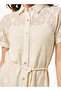 Shirt Style Women Dress with Lace Design - 3