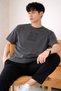 Men's Oversize T-Shirt with Printed "All We Need Is Money" Text Basic Streetwear T-Shirt - 3