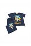 Boy's Astronaut Patterned Navy Blue Colored Cotton Short Sleeve Shorts Set - 6