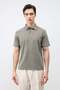 Khaki Lyocell Blended Polo Collar Men's T-Shirt