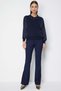 Mixed Fabric Collared Blouse - 6
