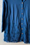 Dark Blue Judge Collar Buttoned 3/4 Sleeve Embroidered Slit Casual Cotton Oversize Woven Shirt 73 60 - 2