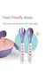 طقم أوعية تغذية الأطفال 🍽️ 👶   وعاء شفط مع غطاء وملعقة وشوكة للفطام والتغذية الذاتية (وردي) - 7