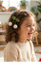 Double Girls' Clip Buckle with Cherry Detail - Cream