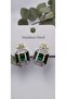 Green Baguette Stone Zircon Detail Earrings - 2