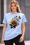 Women's Oversize T-Shirt Yellow Rose Printed 100% Cotton T-Shirt Comfortable Fit