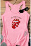 Rolling Stones Printed Sleeveless Swimmer Tank Top Women's Tshirt