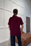 Modal Oversize Tshirt Bordo - 3