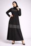 Women's Front Patterned Stone Detailed Plain Textured Dress - 2