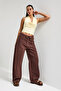 Women's Brown 6S6-81 Straight Fit Belt Detailed Special Design Denim Jeans - 4