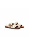 Beige Linen Accessory Detailed Inner Elastic Square Toe Slippers - 3
