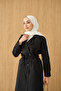 Women's Epaulet Double-Breasted Collar Belted Midi Length Trench Coat Black - 6