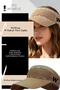 Women Men Unisex Light Milk Coffee Color W Embroidery Uv Protection Tennis Golf Visor Summer Hat - 7