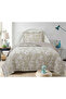 Flowers Single Bedspread Set 180X240Cm - with Flounce Pillows 100% Polyester Modern Beige White - 5