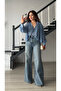 Blue stone wide leg jeans - 6