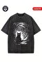 Mysterious Cat Printed Unisex Oversize Washable T-Shirt