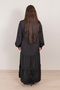 Black Tiered Maxi Dress with White Embroidery - 2