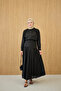 Women's Hidden Buttoned Belted Shirt Collar Suit Black - 2
